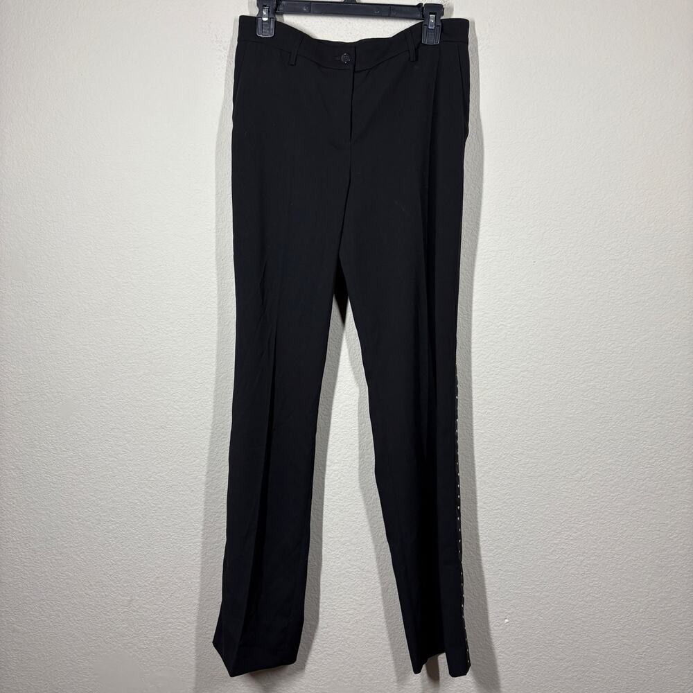Marc Aurel Womens 38/6 US Studded Pants Black Straight Leg Mid Rise Pockets